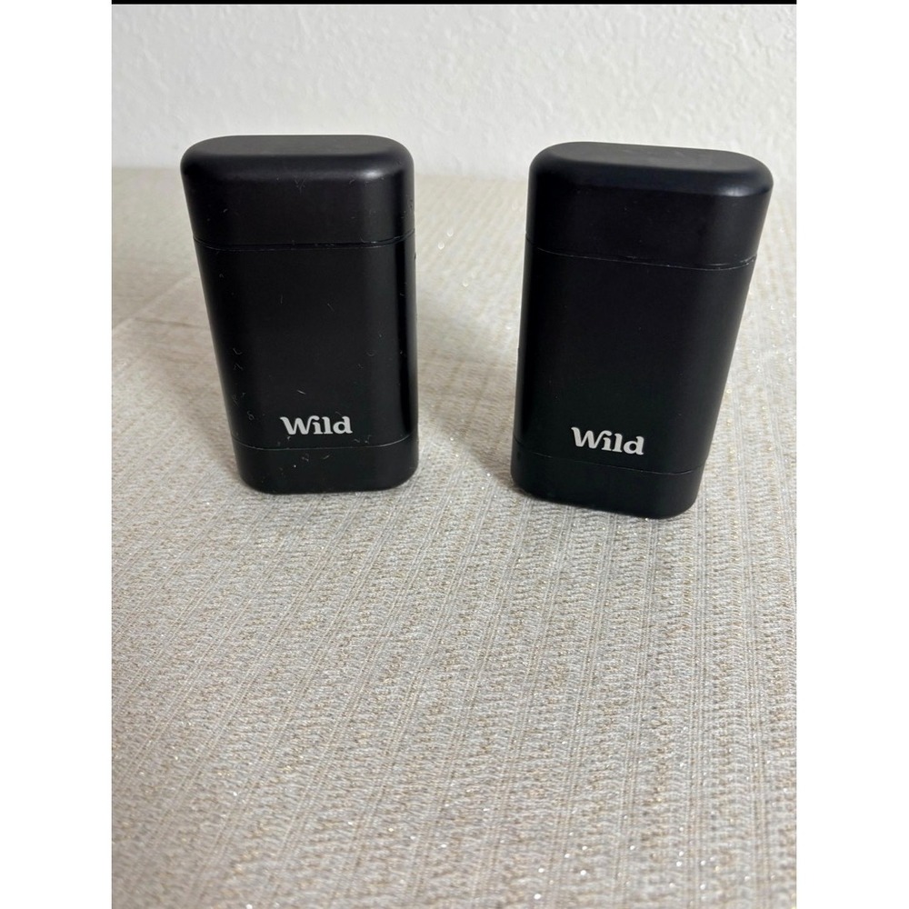 Wild Deodorant Case Set of two Black new unused Refillable Aluminum Matte Finish